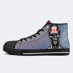 Unisex Demon Skeleton Graffiti Print - High Top Canvas