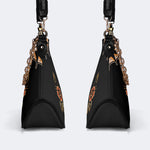 Death Moth On Sword Print - Leather Crossbody Bag