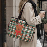 Plaid Christmas Bear - Large capacity handbag
