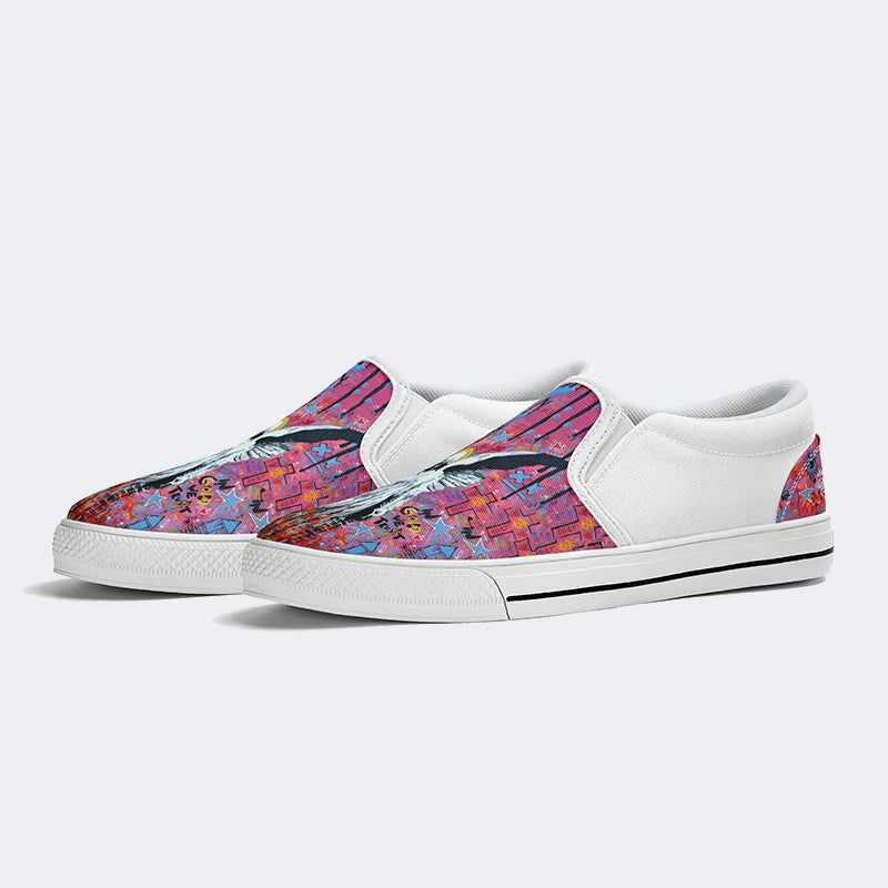 Unisex Greek Statue Graffiti Art Print - Slip On Shoes