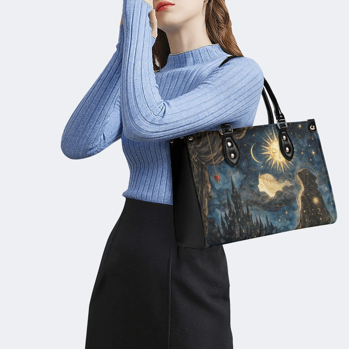 Star Moon Castle Figure Print Handbag Factory Direct Sales