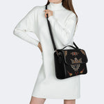 Traditional Bats Print - Leather Satchel Bag