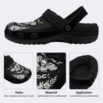 Personalized Name Death Moth Print - Fur Lined Slippers/Sandals