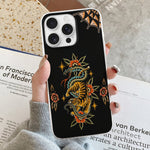 Vintage Snake And Tiger Print - Phone Case