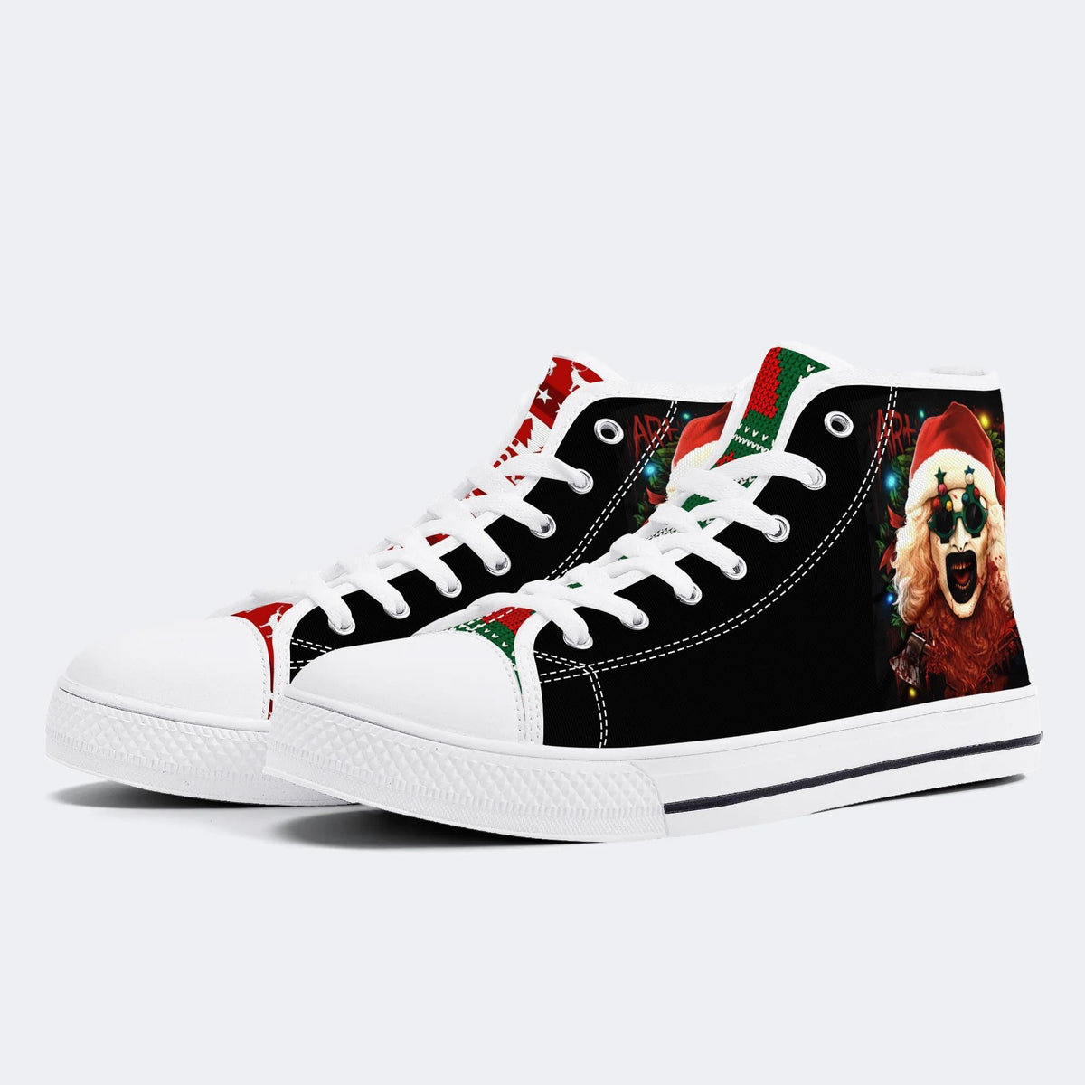 Horror Santa Claus Ghostface Print - High Top Canvas