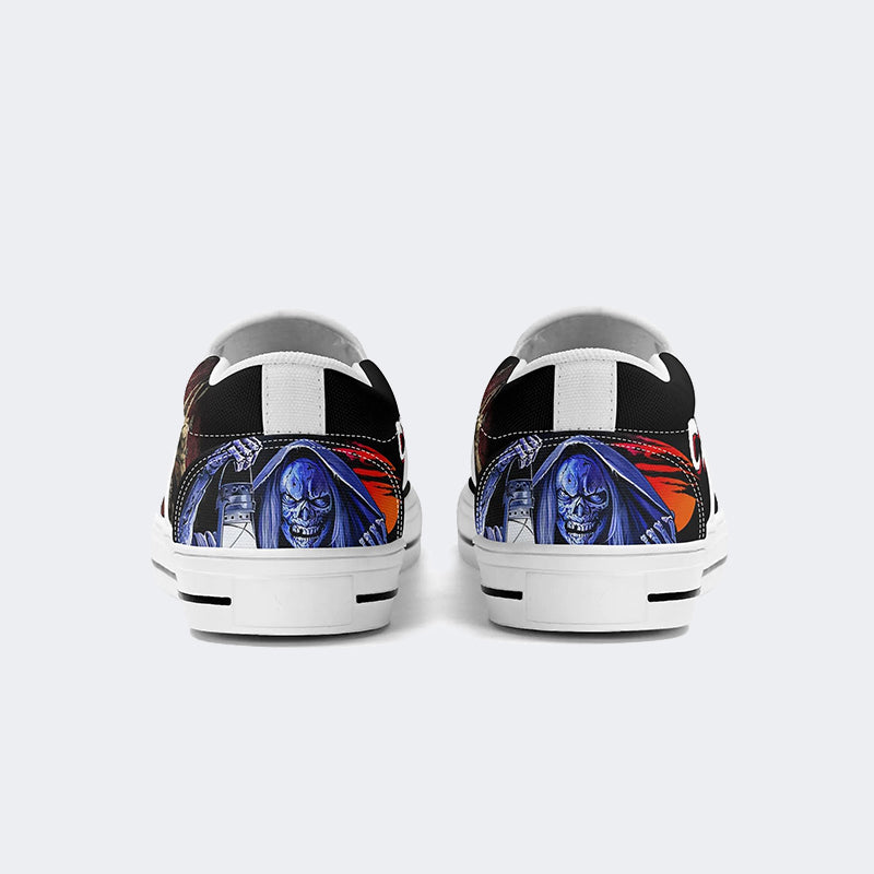 Horror Movie Vintage Graphic Print - Slip On Shoes