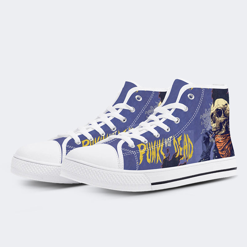 Unisex Lustiger Totenkopf Kunst Illustration Druck - High Top Canvas