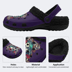 Lady Skull Rose - Fur Lined Slippers/Sandals
