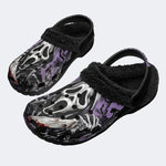Gothic Scream Ghostface Knife Purple Smoke - Fur Lined Slippers/Sandals