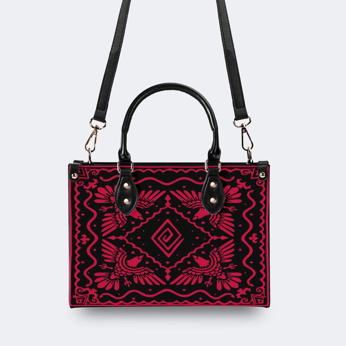 Red Eagle Totem - Leather Handbag