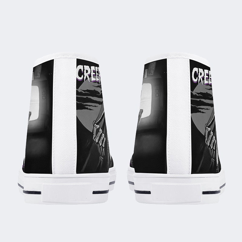 Horror Movie Vintage Graphic Print - High Top Canvas