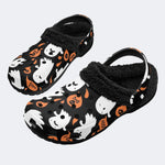 Halloween Boo Ghost - Fur Lined Slippers/Sandals