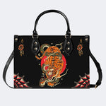 Tiger And Snake Print - Leather Handbag