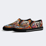 Unisex Tie Dye Skull Graphic Print - Slip On Shoes