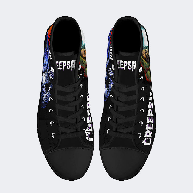 Unisex Horror Movie Vintage Graphic Print - High Top Canvas