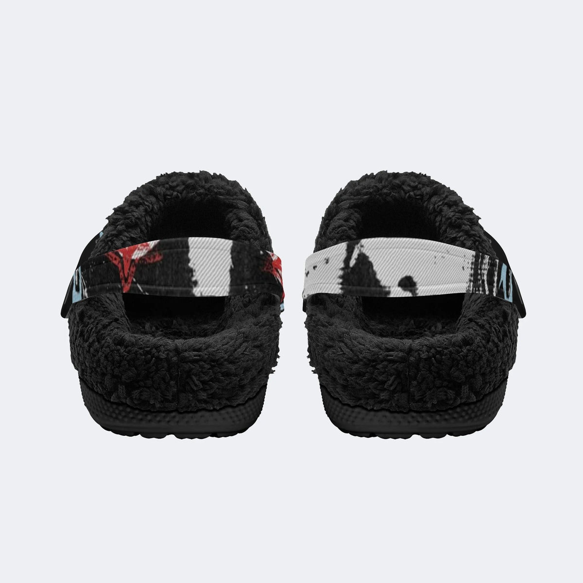 Gothic Punk Portrait Art - Fur Lined Slippers/Sandals