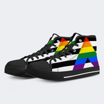 Straight Ally Flag High Top Canvas Shoes