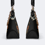 Wolf Vintage Print - Leather Crossbody Bag