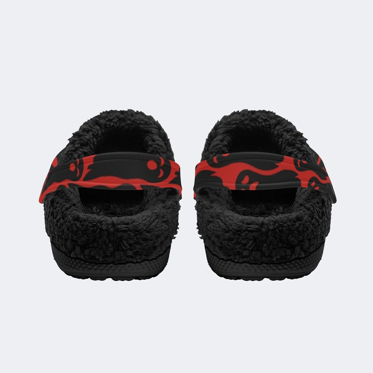 Red Gothic Ghost - Fur Lined Slippers/Sandals