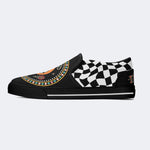 Black And White Snake Print - Slip On Shoes