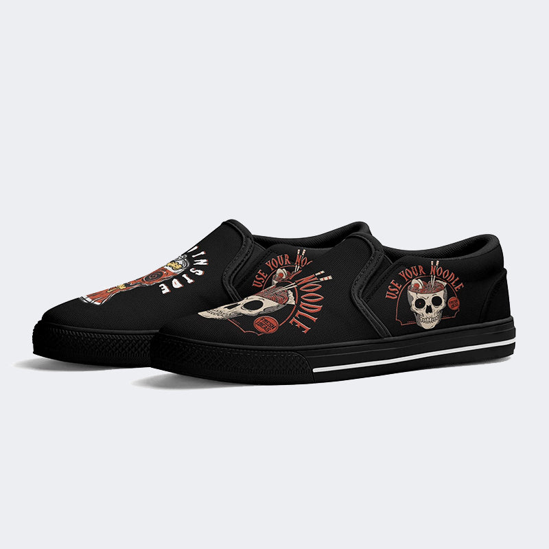 Unisex Use Your Noodle Printed - Slip On Shoes