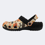 Halloween Bat Pumpkin Pattern - Fur Lined Slippers/Sandals