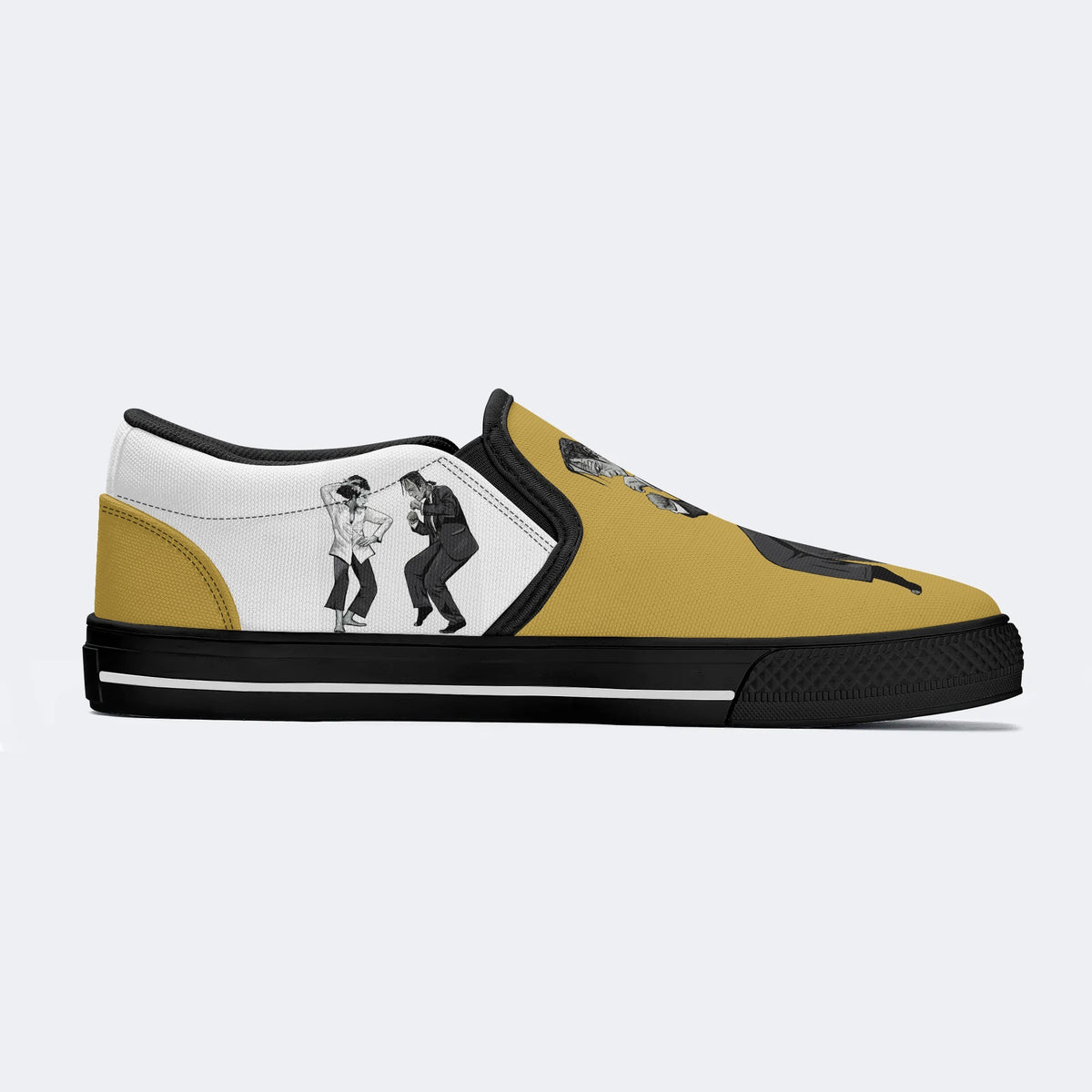 Pulp Frankenstein Halloween Print - Slip On Shoes