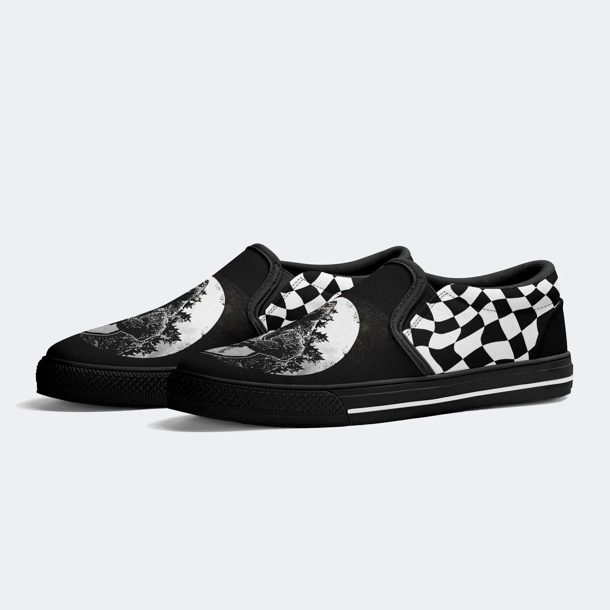 Horror Monster Print - Slip On Shoes