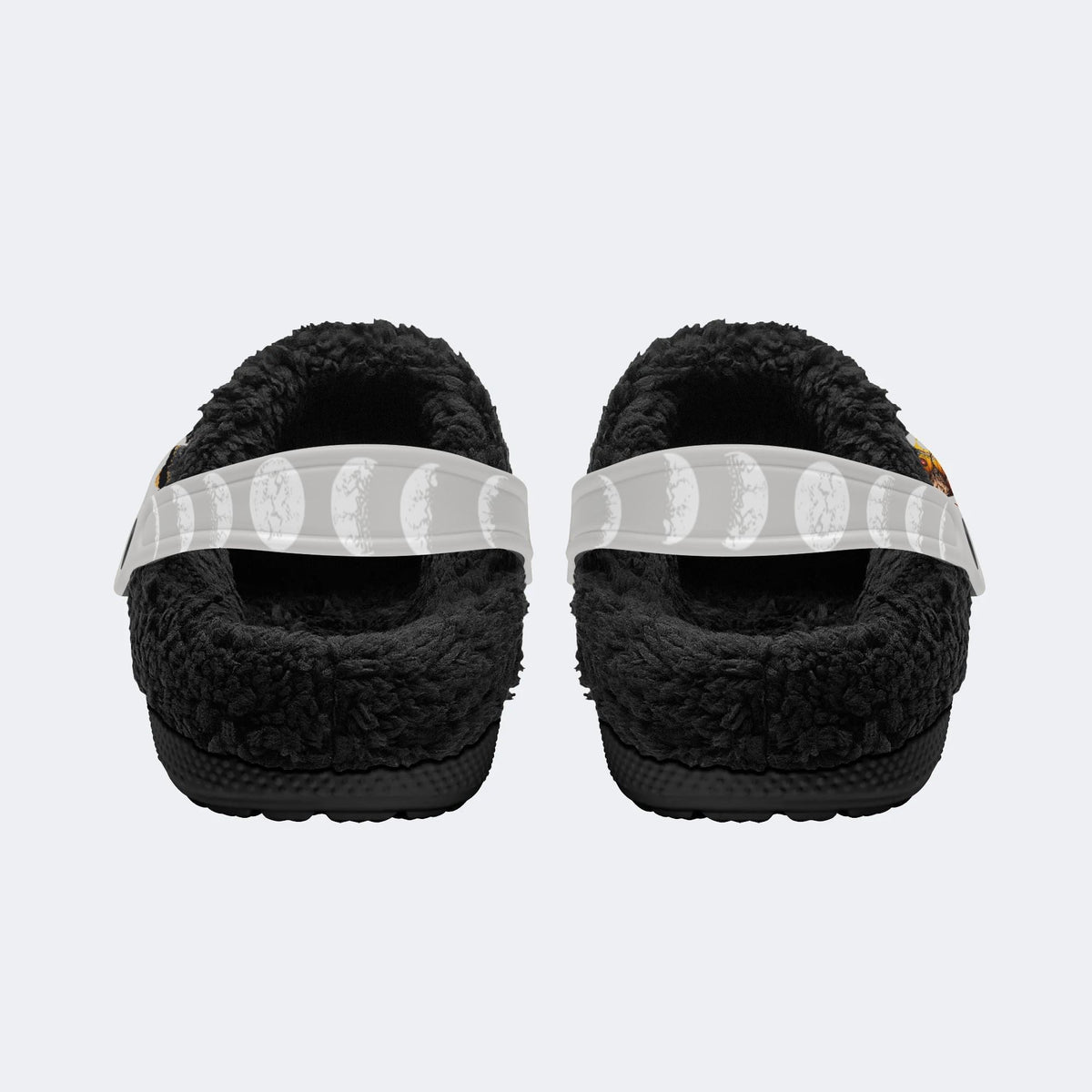 Death Skull Moth Print - Fur Lined Slippers/Sandals