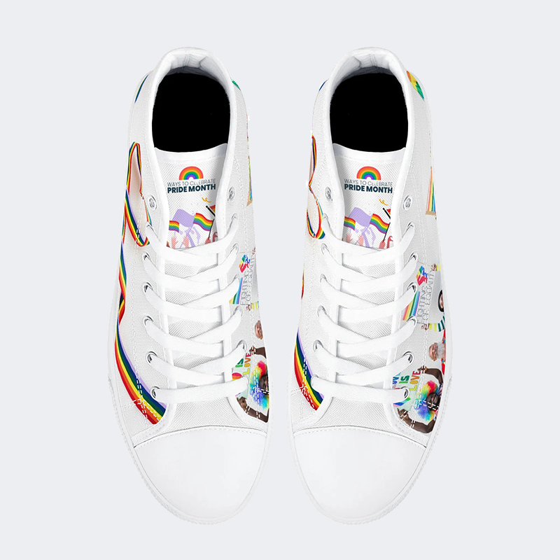 Pride Month High Top Canvas Shoes