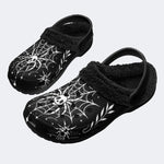 Dark Spider Web - Fur Lined Slippers/Sandals
