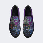 Skeleton Halloween House Car Ghost Weird Art Print - Slip On Shoes