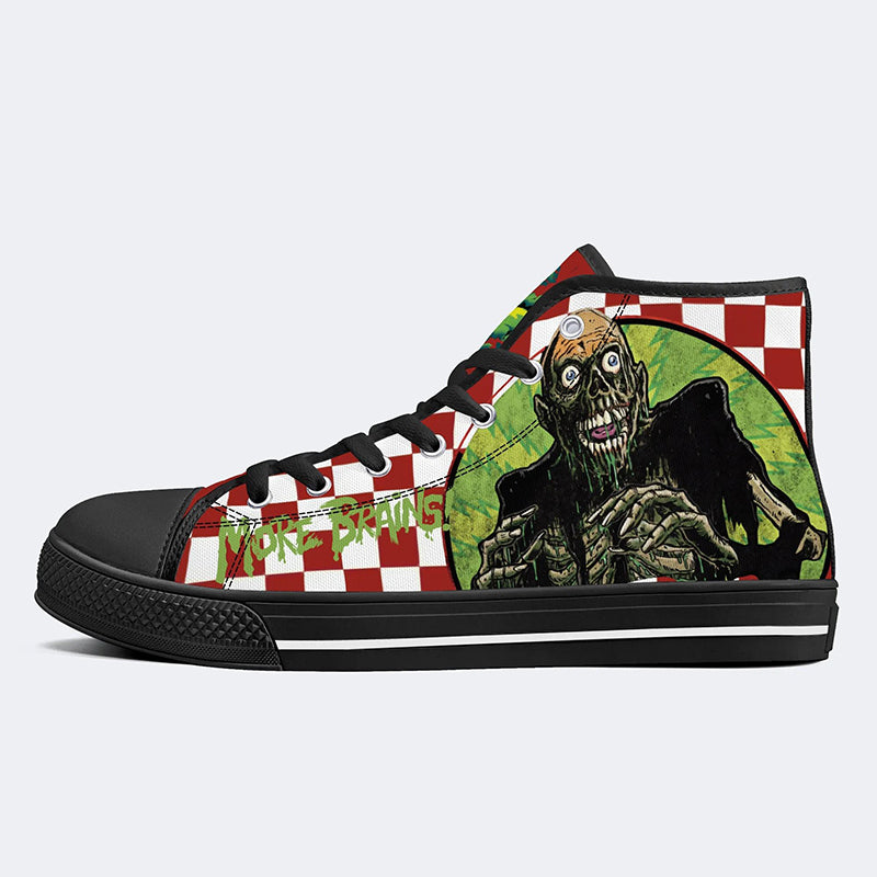 Unisex More Brains Print - High Top Canvas