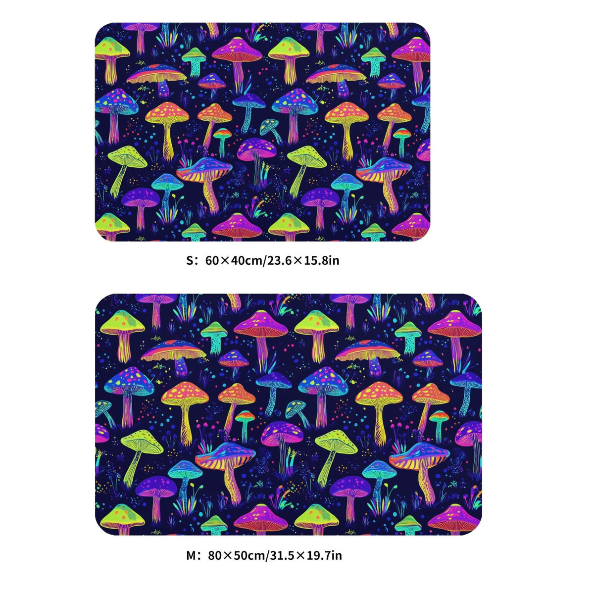 Neon Color Mushroom Print - Foot Pad