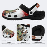 Halloween Horror Print - Fur Lined Slippers