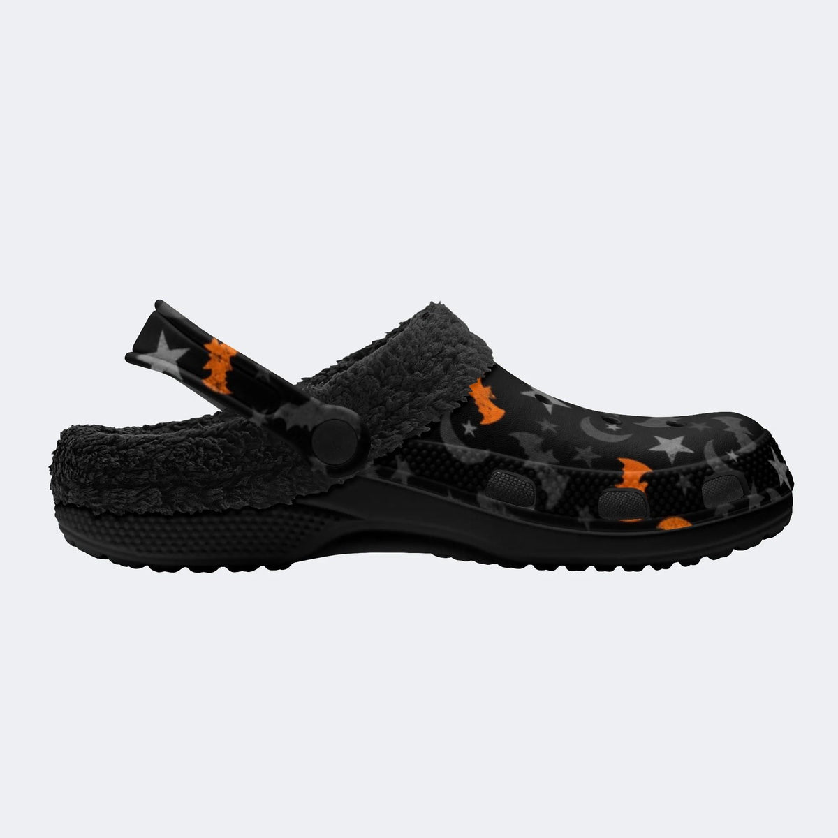 Bat Moon Star Pattern - Fur Lined Slippers/Sandals