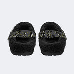 Surreal Death Moth Print- Fur Lined Slippers