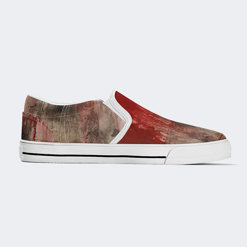 Weird Blood Dark Horror Gothic Halloween Vintage Art Print - Slip On Shoes