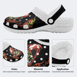 Horror Devil Print - Fur Lined Slippers/Sandals