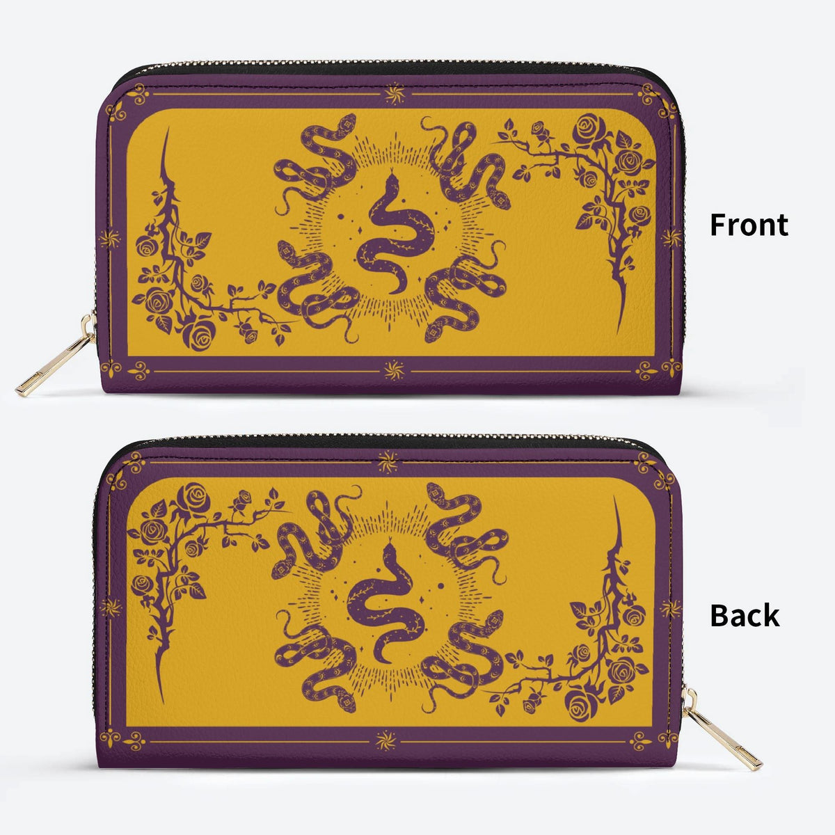 Inscribed Viper Print - Leather Wallet