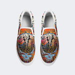 Unisex Tie Dye Skull Graphic Print - Slip On Shoes