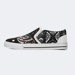 Unisex Death Moth&Skull Print - Slip On Shoes