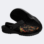 Snake Dagger Rose Print - Fur Lined Slippers/Sandals