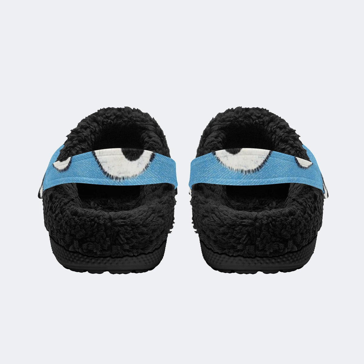 Blue Cute Skulls - Fur Lined Slippers/Sandals