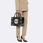 Classic Death Moth Print - Leather Handbag