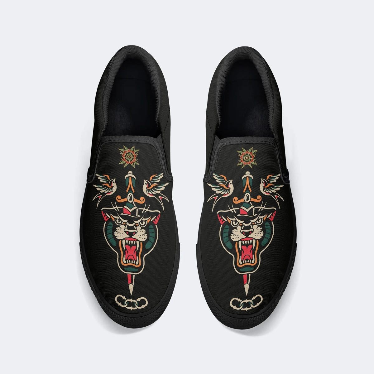 Unisex Tiger Print - Slip On Shoes