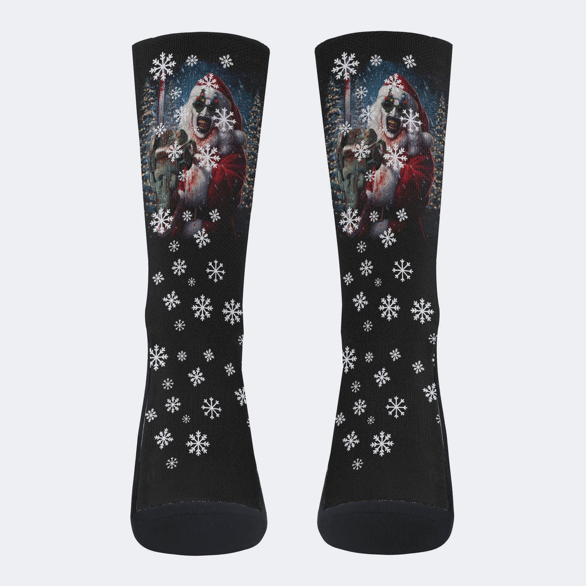 Horror Santa Claus Ghostface Print - Crew Socks