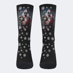 Horror Santa Claus Ghostface Print - Crew Socks