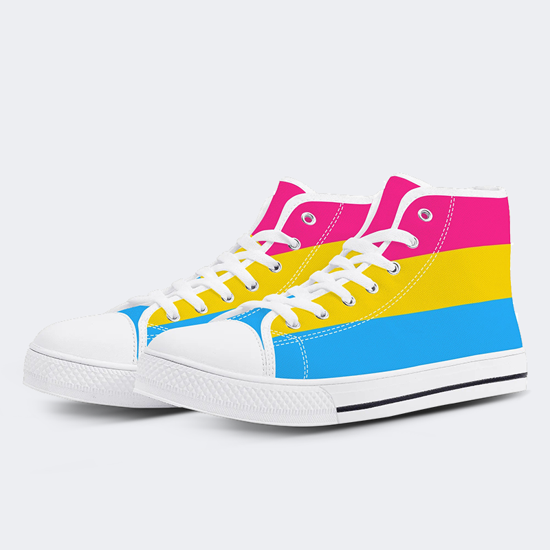 Pansexual Flag High Top Canvas Shoes