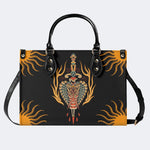 Horror Sword Snake Print - Leather Handbag